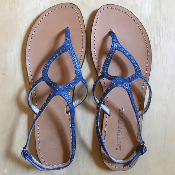 Laurent Effel Shoes - Laurent Effel Blue Ankle Strap Sandals SZ-39